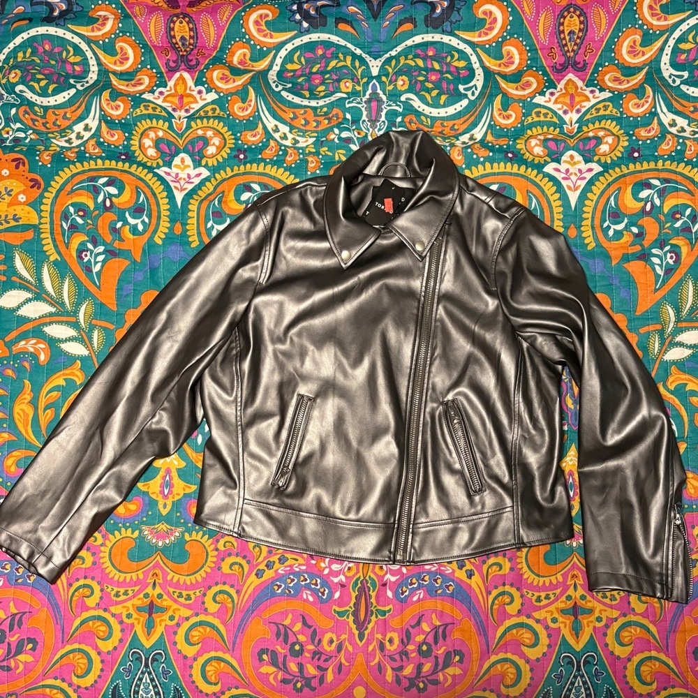 Torrid Metallic Faux Leather Moto Jacket
